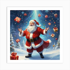 Albedobase Xl A Vibrant And Dynamic Portrayal Of Santa Claus B 1 Art Print