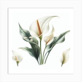 Flowers of Spathiphyllum 3 Art Print