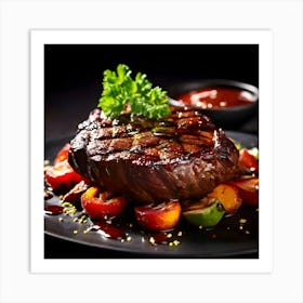 Steak On A Plate Art Print