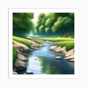 River In The Forest 14 Art Print