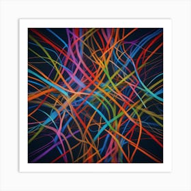 Abstract Colorful Lines 7 Art Print