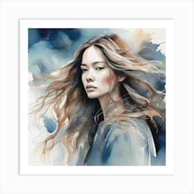 Watercolor Of A Woman Art Print