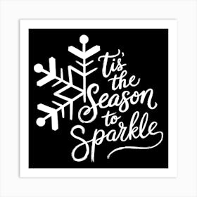 Tis The Season to Sparkle - Christmas Wall Decals Stickers - Xmas Decorations - Christmas Quotes Sayings Wall Indoor Outdoor Window Decor Art Print