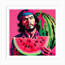 Che Guevara eating a watermelon 1 Art Print