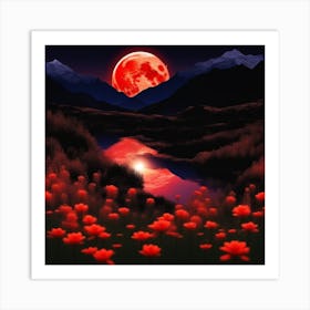 Red Moon In The Sky Art Print