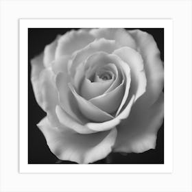 Black And White Rose Art Print