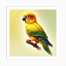 Parrot On A Branch 2 Art Print