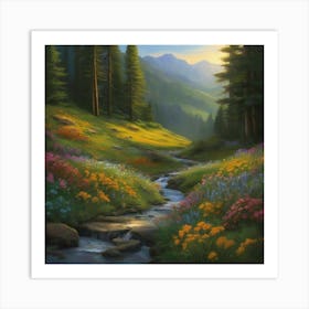 Stream In the Mountains Art Print