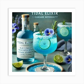 A Beautifully Presented Cocktail Called Tidal Elix Art Print