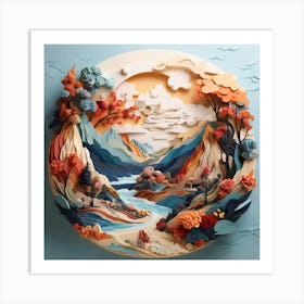 Landscape Paper Art Art Print