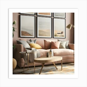 Pink Living Room Art Print