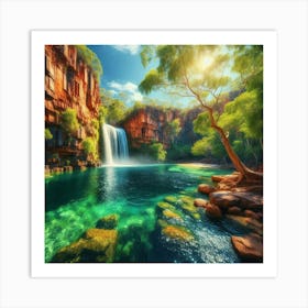 Waterfall In The Australian Outback Art Print