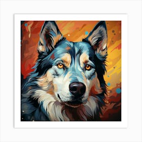 Husky Painting Affiche