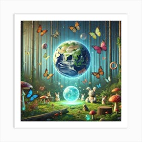 Earth In The Forest Art Print