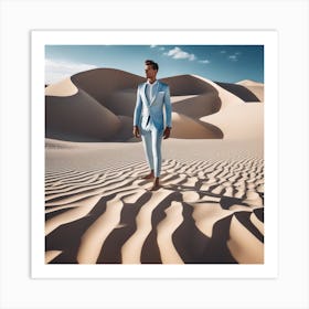 Man In Sand 13 Art Print