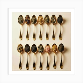 Gold Spoons Of Tea Art Print