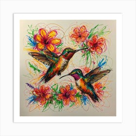 Hummingbirds Art Print