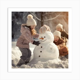 Snowman Stock Videos & Royalty-Free Footage Art Print