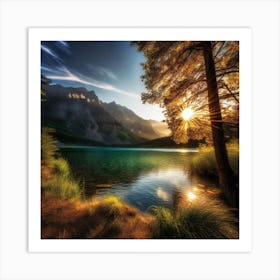 Sunset In The Mountains 25 Art Print