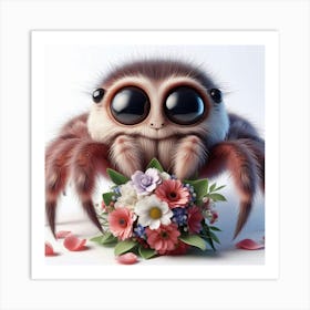 Spider With Flowers 1 Art Print