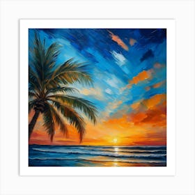 Sunset At The Beach 12 Art Print