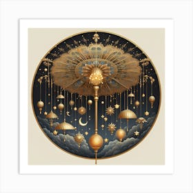 Moon And Stars Art Print