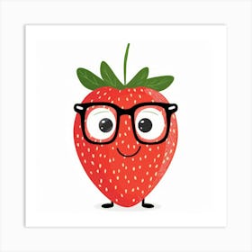 Strawberry With Glasses 2 Art Print