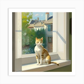 Cat In A Window Art Print