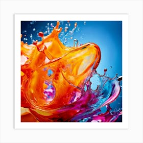 Fresh Colors Liquid 3d Design Spark Hot Palette Shapes Dynamism Vibrant Flowing Molten (30) Art Print