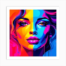 Abstract Woman Face Wall Art Art Print