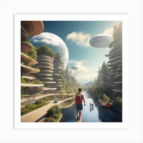 Futuristic Cityscape 224 Art Print