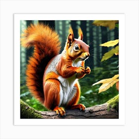 Squirrel In The Forest 398 Art Print