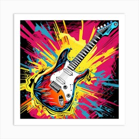 Pop Art Punk Style Guitar Art Print