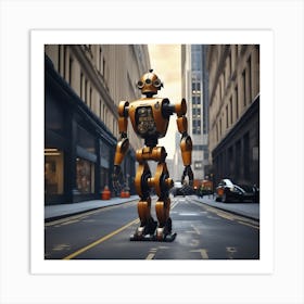 Robot In The City 99 Art Print