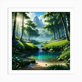 River In The Forest 2 Art Print