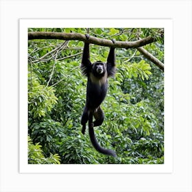 Monkey Hanging From A Tree 1 Art Print