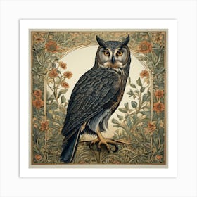 william morris Owl On A Branch Art Print