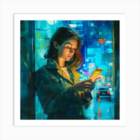 Night City Girl Art Print