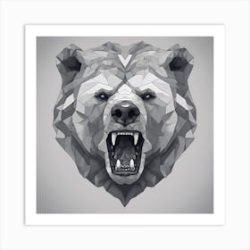Low Poly Bear Head Art Print