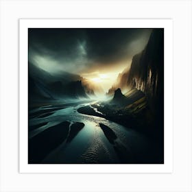 Night Fall In The Valley Art Print