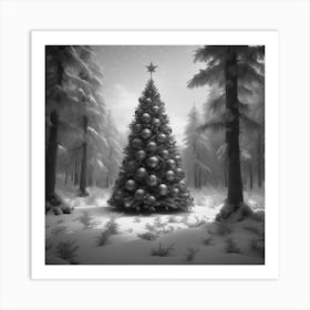 Christmas Tree In The Forest 13 Art Print