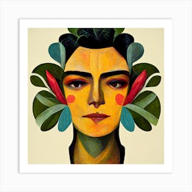 Frida Kahlo With Flowers 4 Art Print