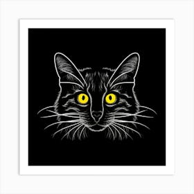 Cat With Yellow Eyes Art Print