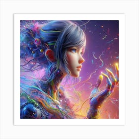 Futuristic Girl Art Print