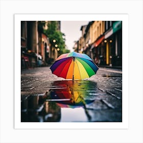 Rainbow Umbrella Art Print