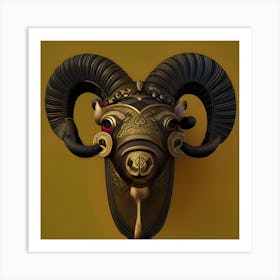 Wood Ram Art Print