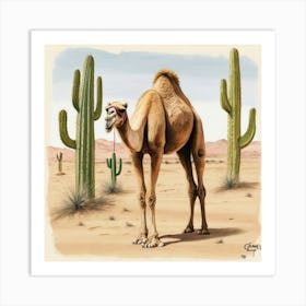 Camel In The Desert 7 Art Print