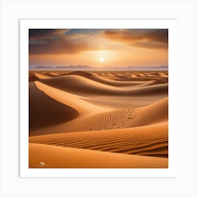 Sunset In The Sahara Art Print