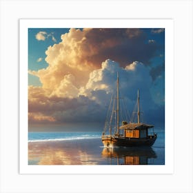 Sailboat On The Sea Art Print