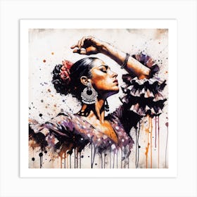 Watercolor Flamenco Dancer #1 Art Print